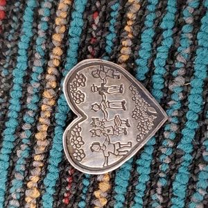 Vintage EFS Mexico Sterling 925 Heart Save the Children Design Pin Brooch
